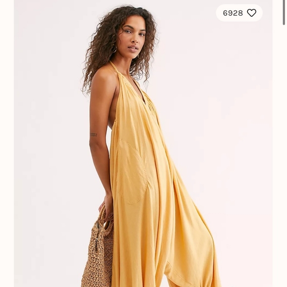 Free People Pants - Large People The always fun Jumpsuit sand color XS